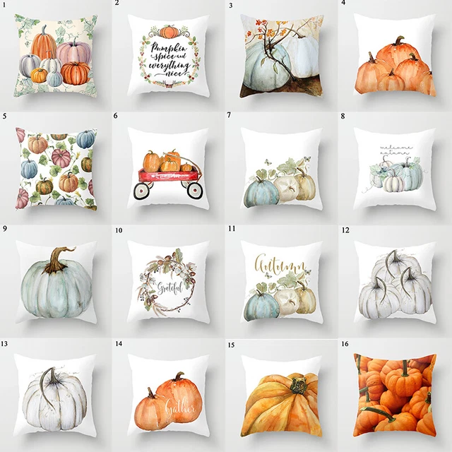 Maple Leaves Pumpkin Car Autumn Cushion Cover Throw Pillow Case Home Decor