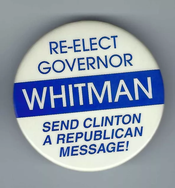 Christine Todd Whitman New Jersey (R) Governor 1993-2001 Woman political button