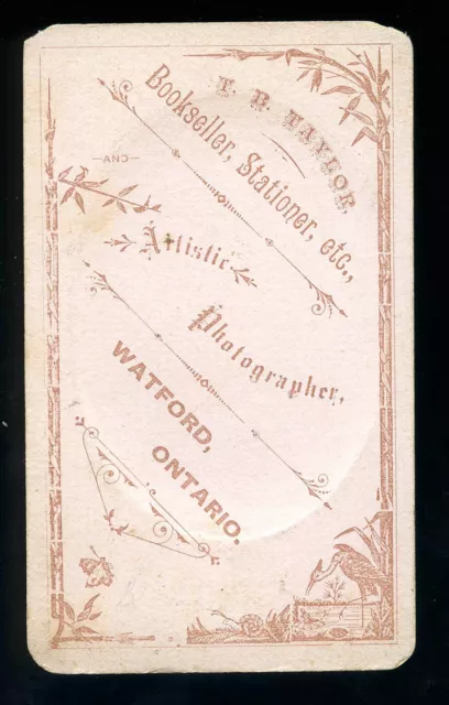 1870s - CDV Watford, Ontario, Canada - Thomas Bartholomew Taylor  SEE BIO