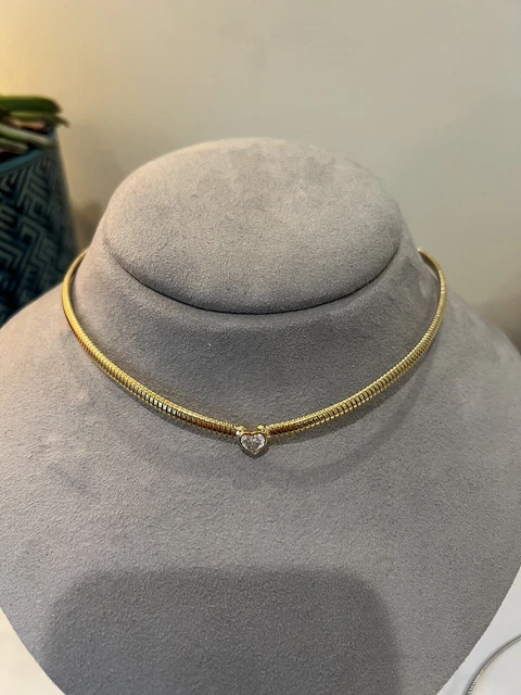 Nadri Collar Necklace Gold Heart Nadri Collar Necklace Gold Heart