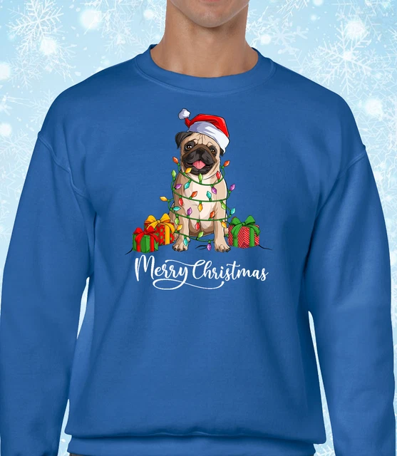 PUG MERRY CHRISTMAS Funny Christmas Jumper Dog Lover Animal Cute