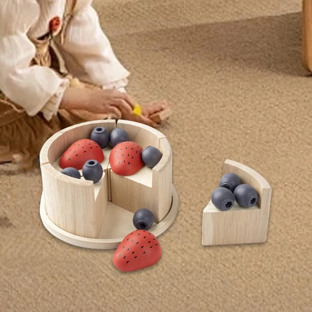Set De Cuisine En Bois Newling – 12 Accessoires Aliments Jouets Pour Enfants Avec Boîte De Rangement – Légumes, Poisson, Couteau Et Planche à Découper