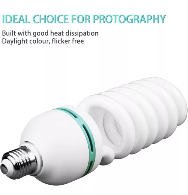 Spiral Daylight Bulb 135W 5500K E27 220V Photography Studio Photo Video Lamp UK