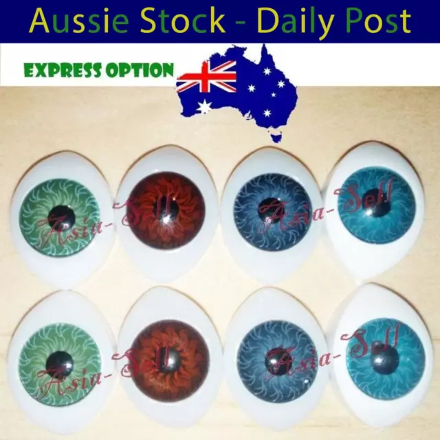 Eyes Plastic Oval 11x16mm 9mm Iris Reborn Dolls Green Brown Grey Blue Doll 8pcs