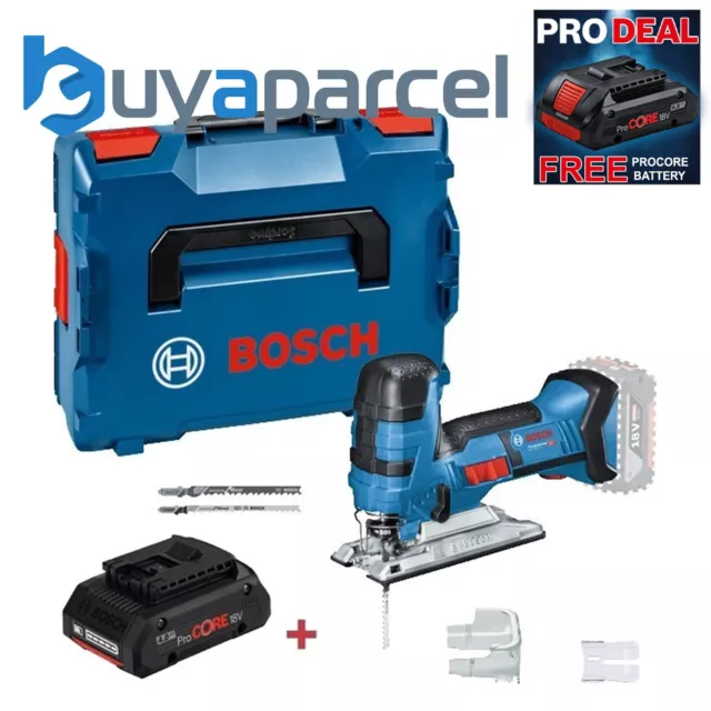 Bosch 18v GST 18 V-LI S Cordless Jigsaw Barrel Bosch + L-BOXX +Pro Core 4AH Batt