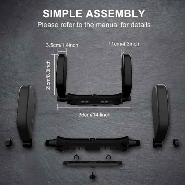 Heapany Car Headrest Pillow, Adjustable Socket to Fit Most Car Seat, TWO PACKS 2