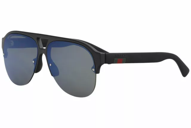 Gucci Men's Urban GG0170S GG/0170/S 002 Black/Blue Flash Pilot Sunglasses 59mm