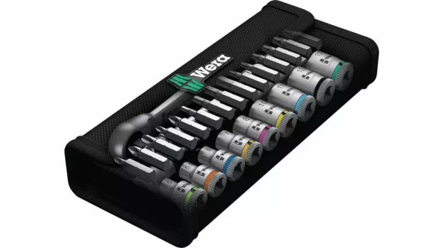 Wera Tools 1/4 Drive 8100 SA Zyklop Socket Ratchet Bit Set + Case