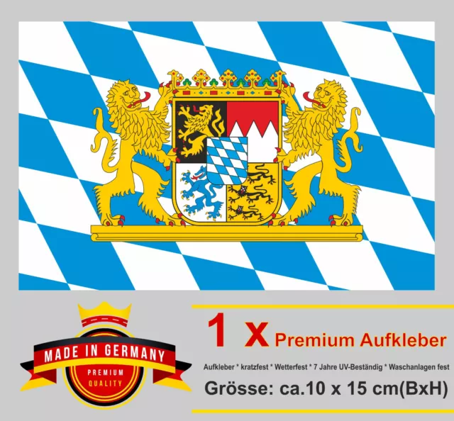 2X AUFKLEBER FREISTAAT Bayern Flagge Fahne Wappen Löwe weiß blau Raute 5cm  EUR 3,00 - PicClick DE