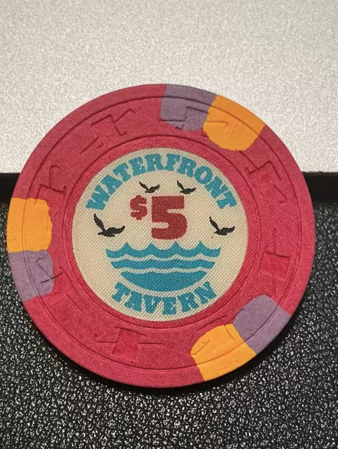 $5 Waterfront Tavern Casino Chip Poker Chip Gambling Token