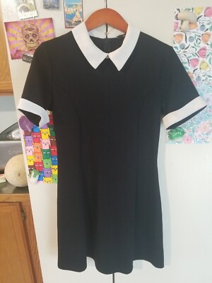 Forever 21 Contract Collar Dress Black/White Women's Medium M