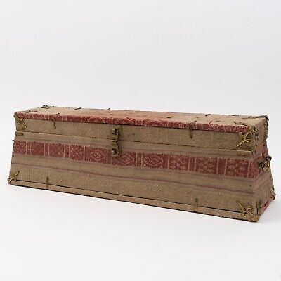 VTG Bhutan Cloth Storage Treasure Box Brass Fittings 6.75" T x 5.75" D x 22" W