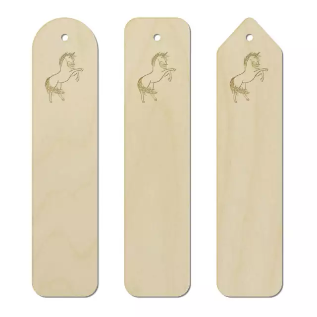 3 x 'Unicorn' Birch Bookmarks (BK00007544)