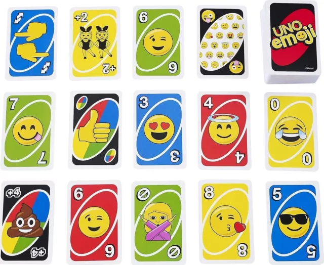 UNO Kartenspiel/Gesellschaftsspiel - EMOJI-Version - Neu & OVP 3