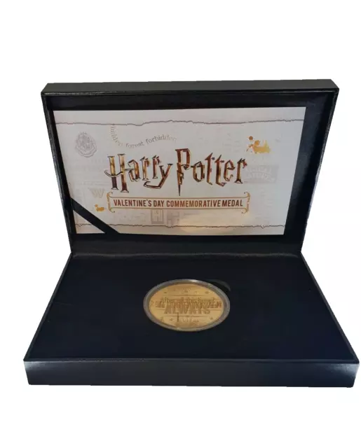 Harry Potter 24ct gold plated Valentines ltd edition commemorative coin boxed