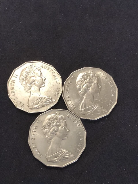 3X 1981 50 Cent Prince Charles Diana Commemorative Coins Nice 3x-1981-50-cent-prince-charles-diana-commemorative-coins-nice