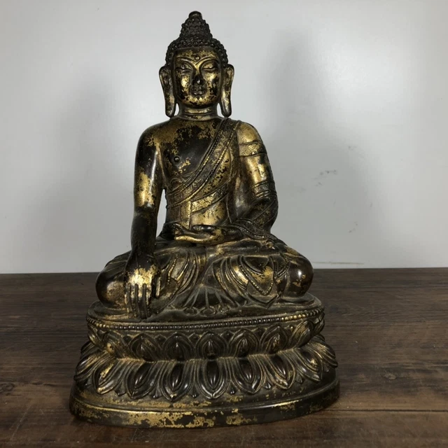 Chinese Exquisite Handmade Buddha Gilt Bronze Statue