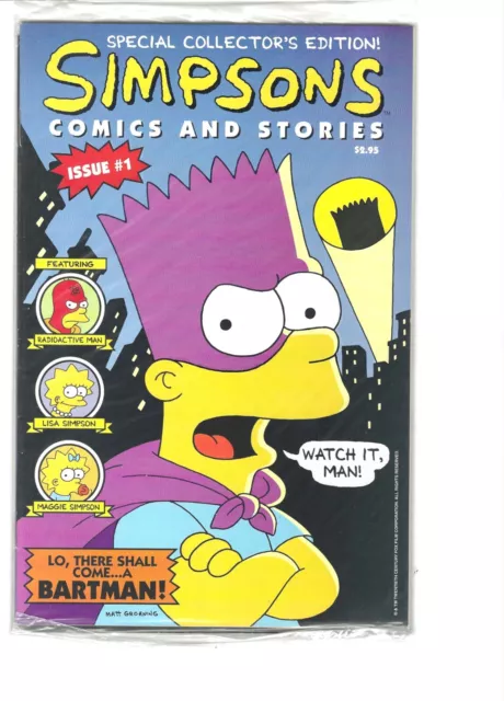 SIMPSONS COMICS AND STORIES #1, (Bongo Pub., 1993, NM+, Sealed Polybag)