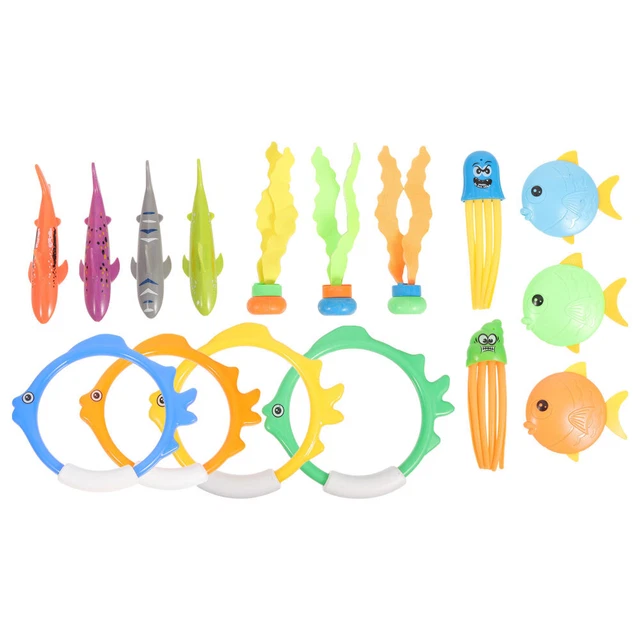 2 Jouets Plongée Piscine 2.5m Anneaux + Corde – Entraînement Fun & Apprentissage Natation Enfants & Adultes