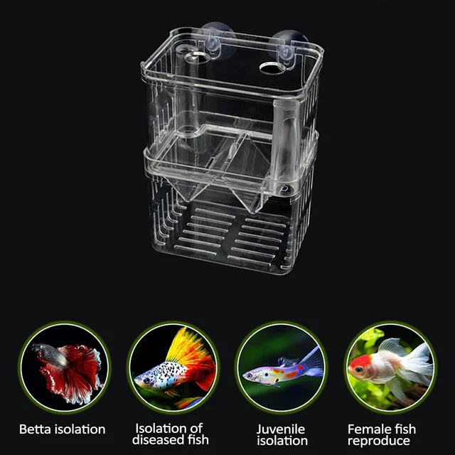 Aquarium Fish Tank Breeding Box Fish Hatchery Incubator Breeder Rearing Box