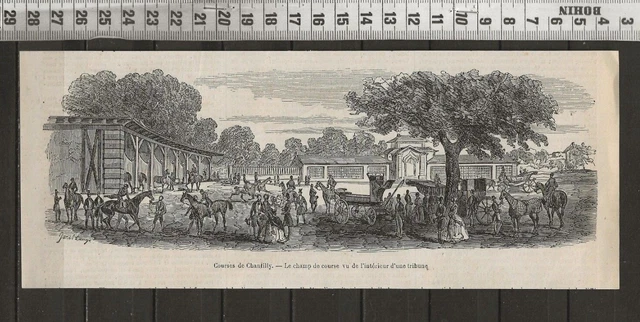 G374 / Gravure 1888 /  Chantilly Le Champ De Course