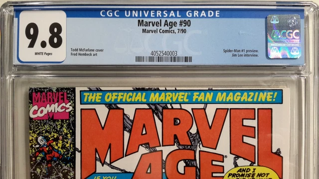 🕸MARVEL AGE #90 CGC 9.8*1990*TODD McFARLANE*SPIDER-MAN #1 PREVIEW❄WHITE PAGES🕷 2