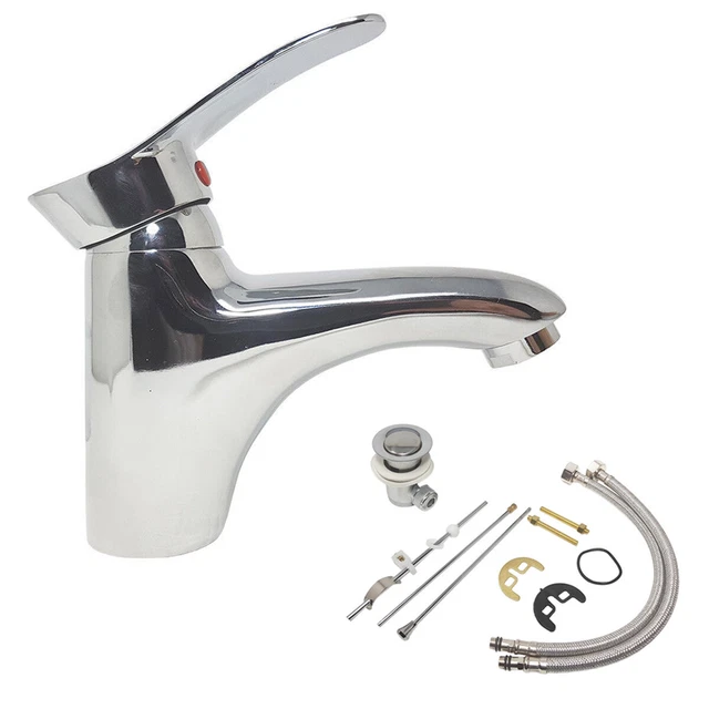 Miscelatore ottone cromato per lavabo o lavello con canna piatta orientabile Ton