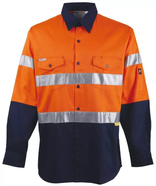 3 pack Hi Vis Work Shirt with vent cotton drill 3M reflective Tape long sleeve 3