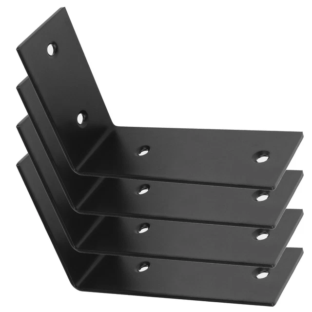 MOOCHE 4x L-Winkel 8,5cm | Edelstahl Eckverbinder Für Regale & Möbel | Schwarz