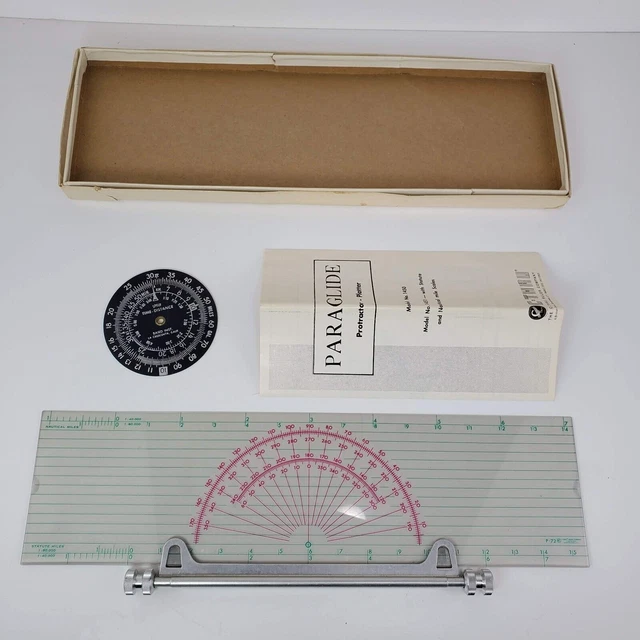 Vintage C-Thru P-72 Paraglide Protractor Plotter Nautical Statute Ruler 1450 Vintage C-Thru P-72 Paraglide Protractor Plotter Nautical Statute Ruler 1450