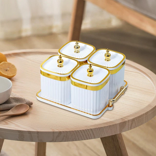 Keenso Assiette de diner 5pcs Plaque de Service Divisée Ronde en Acier