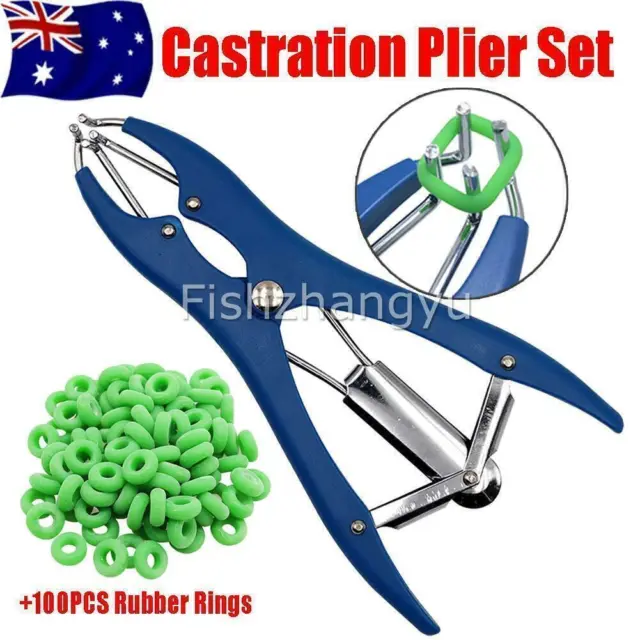 Elastrator Castration Large Plier Rubber Ring Applicator Castrator Docking Rings