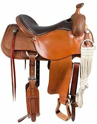 Selle de cheval adulte Western Pleasure Trail Barrel Racing en cuir de...