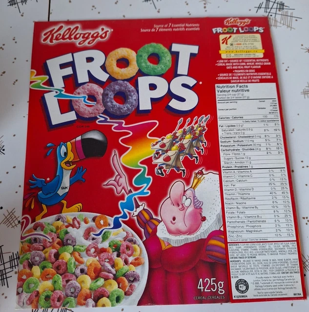 KELLOGG'S FROOT LOOPS Cereal Box Tucson Sam The Queen £9.13 PicClick UK