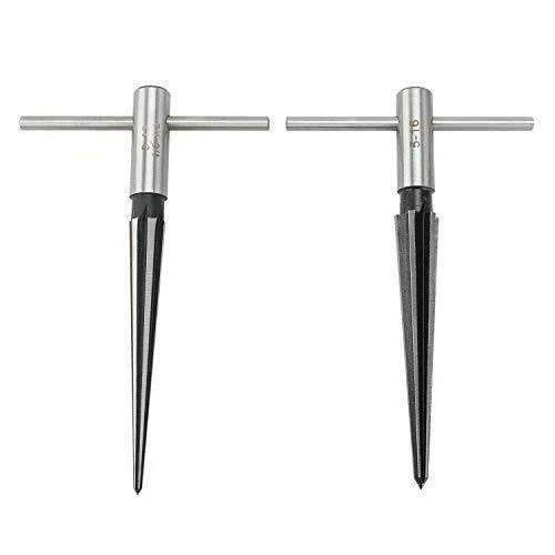 2pcs Tapered Reamer T Handle 6 Fluted Chamfer Bridge Pin Hole Reamer Drilling