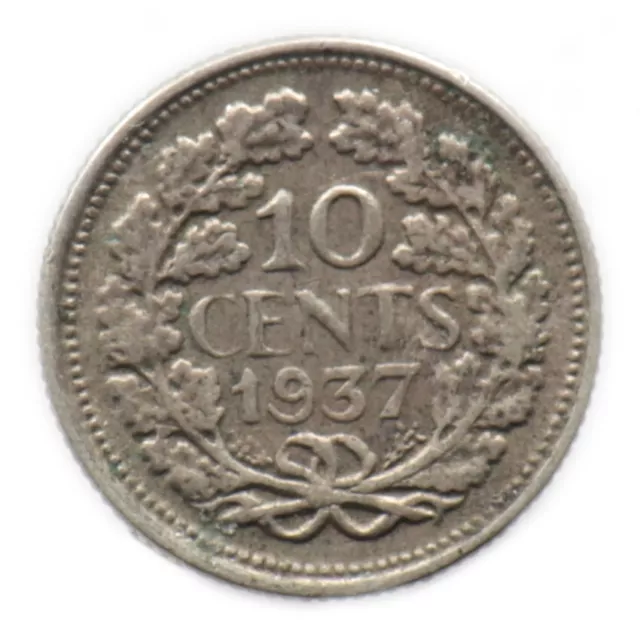 10 CENTS 1937 PAYS BAS / NETHERLANDS (Argent / Silver)