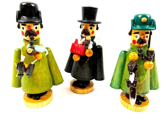 3 Räuchermännchen Räuchermann Räucherfigur Rauchfigur Förster 10 cm Import