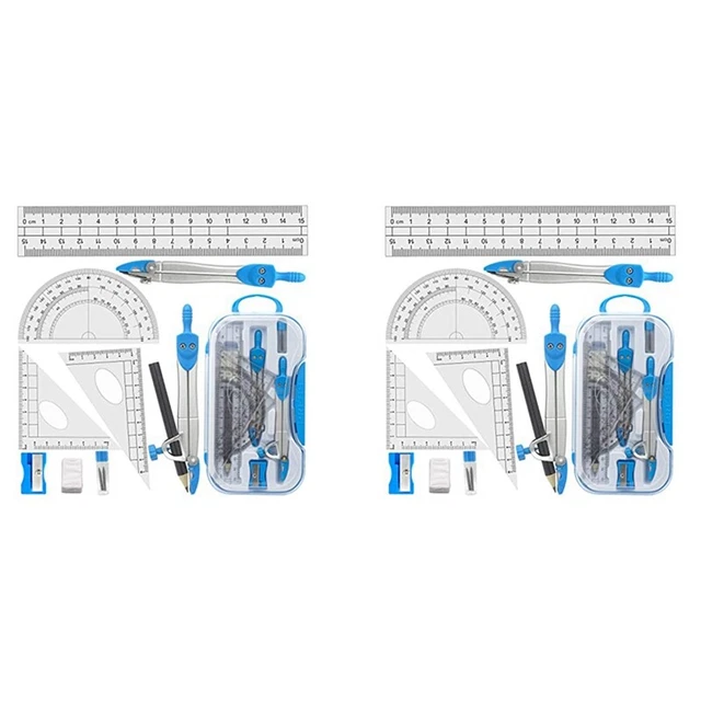 Geometrie Kompass Set 20 Teiliges Schul Mathematik Winkel Messer Set Lineal6516