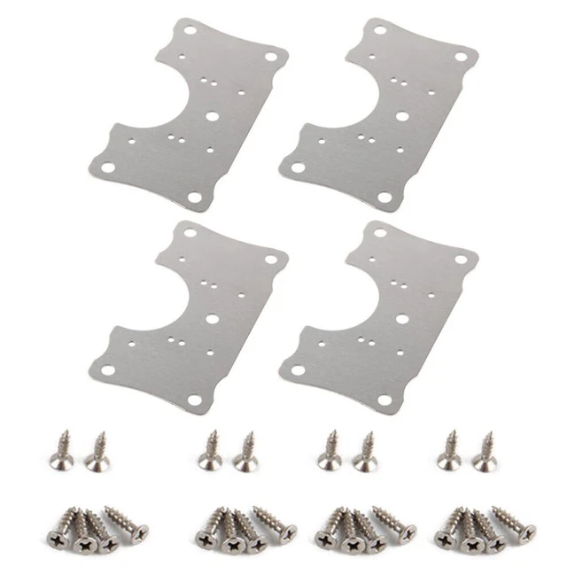 4 bisagras de puerta armario de cocina juego de reparación placa y tornillos de fijación