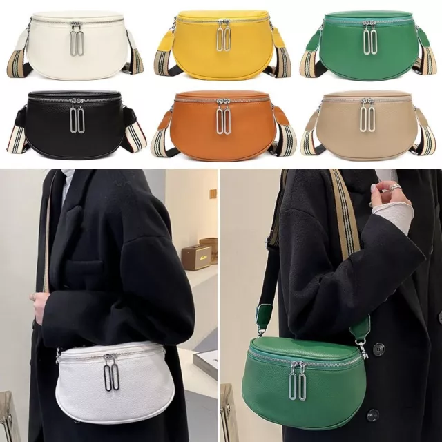 Crossbody Handbags Genuine Leather Women's Bag Single Shoulder Bag Saddle Bag