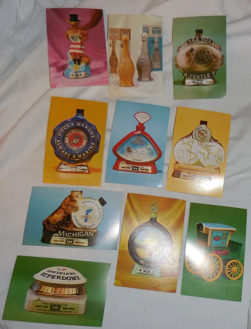 10 lot,Vintage Jim Beam's cards Genuine Regal China handcrafted ,whiskey ad