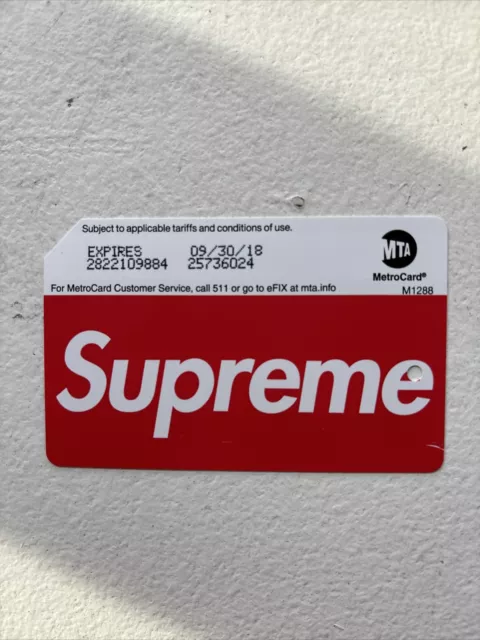 Supreme Metro Card NYC Subway MTA Train Pass New York City Metrocard Expired