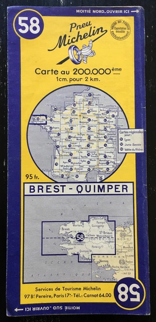 Carte Routière Ancienne MICHELIN N°2 - Bruxelles Ostende - 1953 - Très Bon état