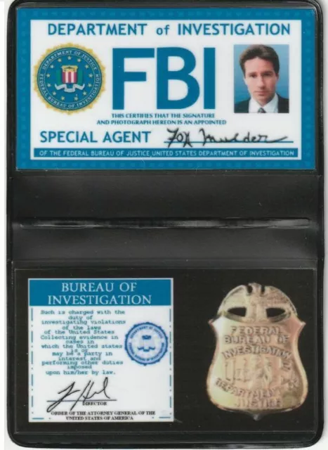 X-Files Badge d'identification Fox Mulder The X-files Mulder id card replica