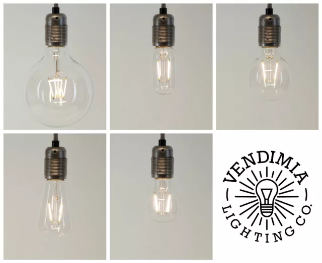 Vintage Industrial Dimmable LED Filament Edison Light Bulbs E27 ES & B22 Bayonet