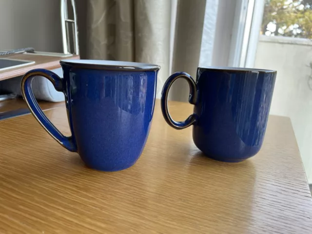 Pair of Handsome Denby Imperial  Blue Coffee Mugs