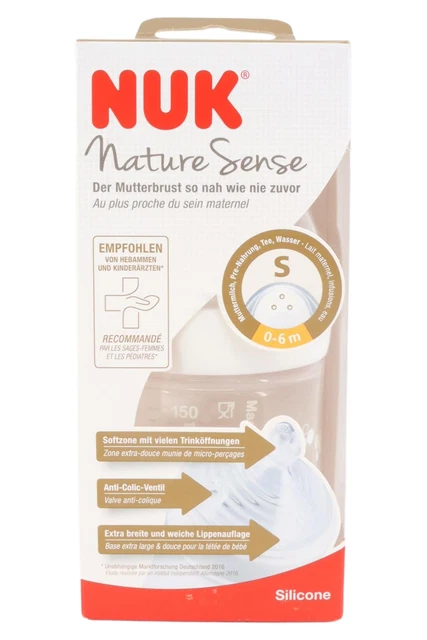 Biberón NUK plástico transparente