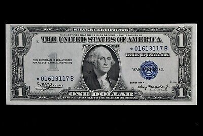 $1 CU 1935A Star B blue seal Silver Certificate *01613117B one dollar, series A 2