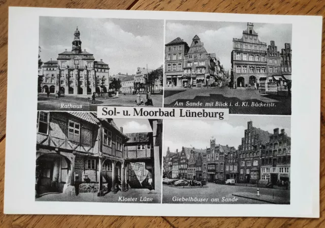 LÜNEBURG AM SANDE KL. BÄCKERSTRAßE alte Ansichtskarte Echt-Foto 50er 60er Jahre