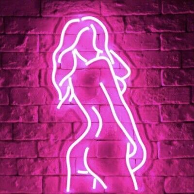 LED Naked Lady Neon Light Sign Sexy Lady Backside Wall Art Pin Up Lady Pink xoxo